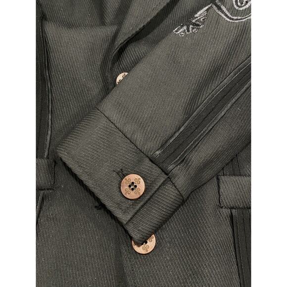 Nicole Miller, Sz Med Black Embroidered Heavy Western Office Blazer STYLE DK0026 - Picture 10 of 10